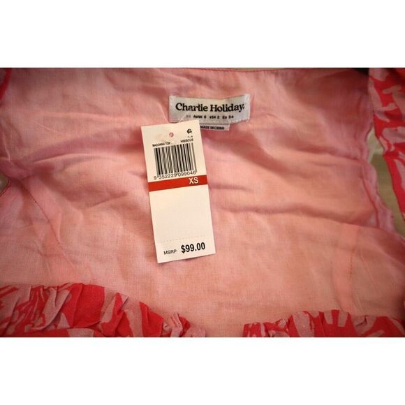 Charlie Holiday ASW7002 Women Sz XS Hibiscus Pink Madonna Underwire Crop Top - Picture 3 of 11